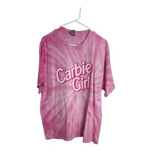 Gildan Women’s Pink Carbie Girl Short Sleeve Tie-Dye Tee Size XL